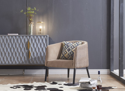 Luxury Chair Upholstered Cocktail Relax Lounge Club Chairs Furniture Design Armchair Beige